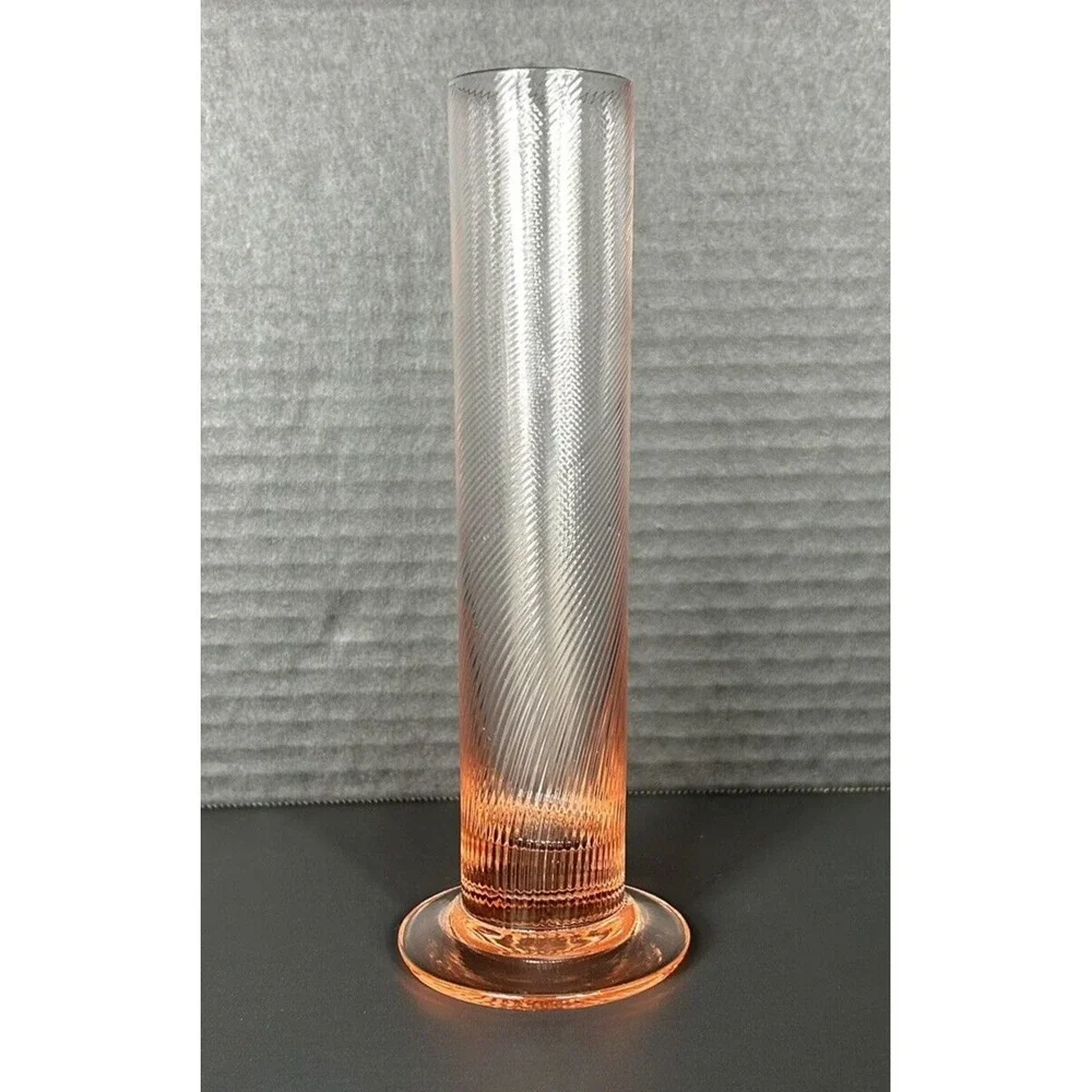 Rare Arte Murano ICET Bud Vase Pink Swirl Delicate Anniversary Christmas 7.5 in. - Picture 2 of 10